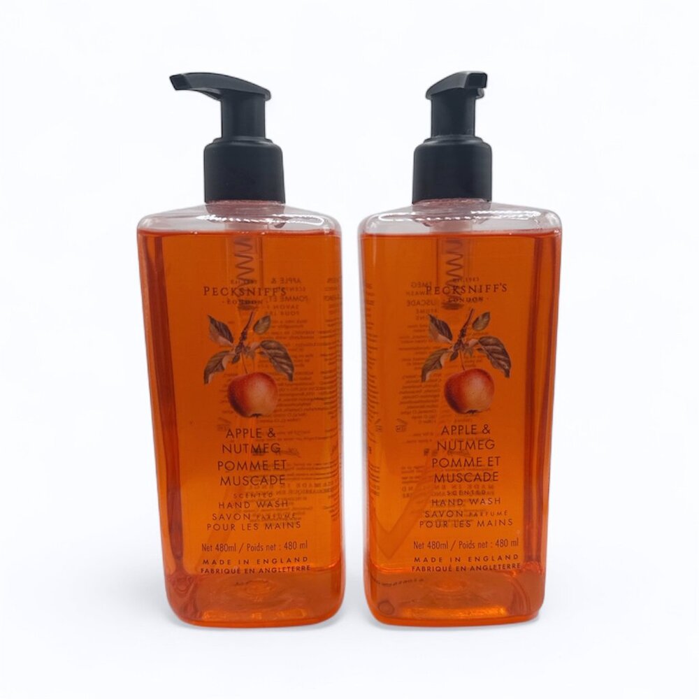 NEW Pecksniffs - 2x Apple & Nutmeg Scented Hand Wash Liquid Soap - 16.9 fl oz